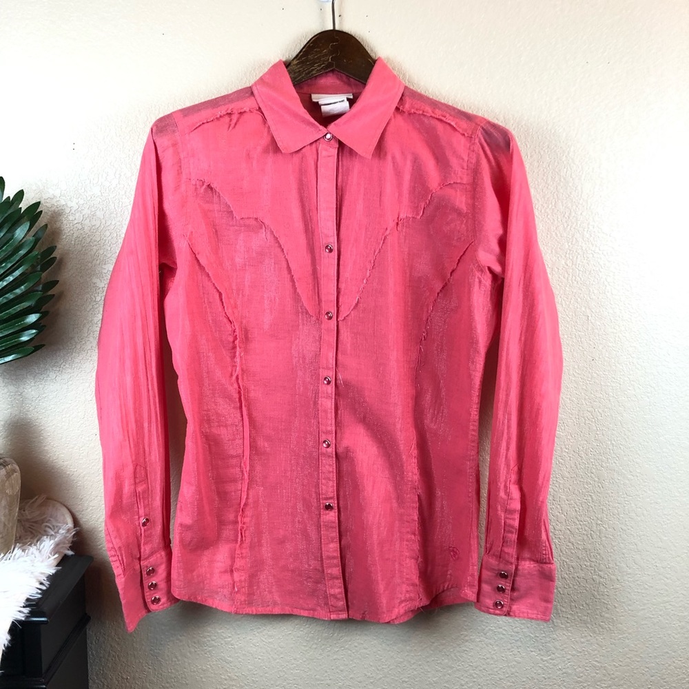 Ariat Snap Button Pink Shirt Blouse Top